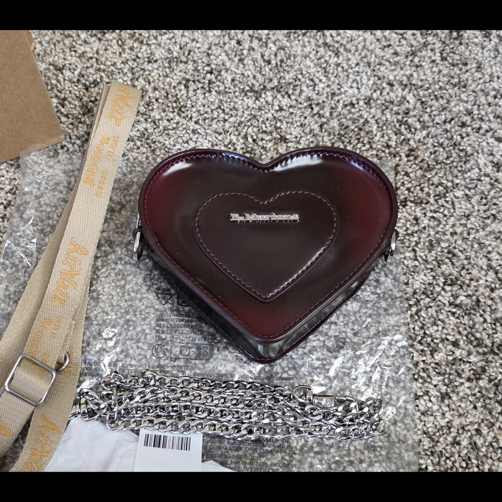 Heart-Shaped Burgundy Bag